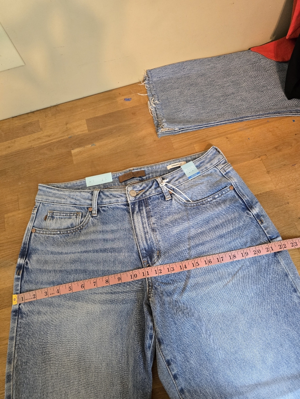 Judy Blue Mid Rise Rigid Magic Destroy Straight 14W Denim Jeans 881060 - Picture 12 of 16